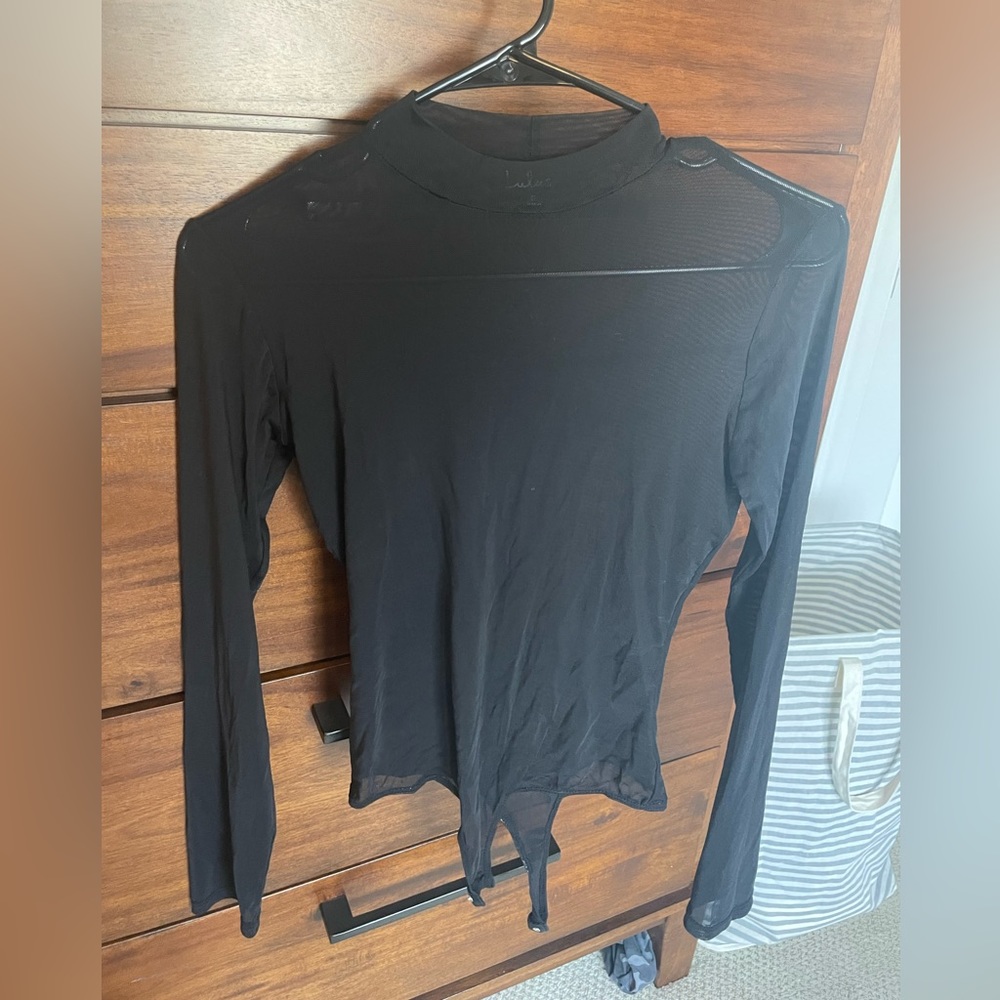 Lulus Mesh mock neck bodysuit